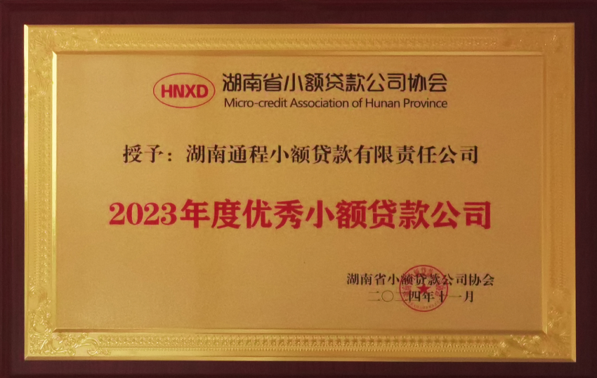 2023年度优秀小贷公司